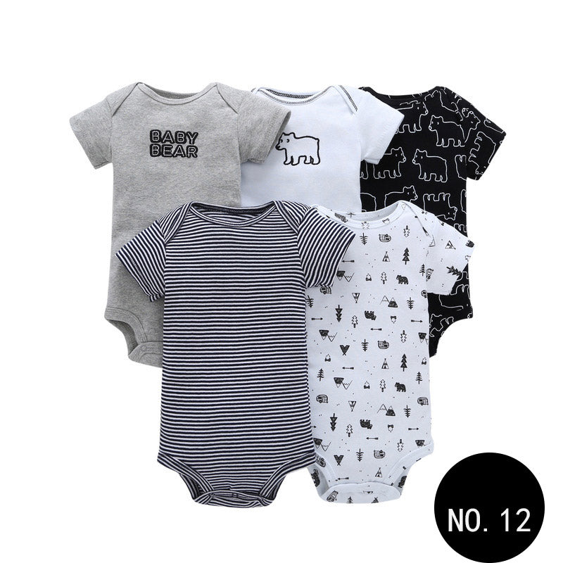 Baby Short Climb 5-piece Romper Boys and Girls Cotton One-piece Rompers 12Style Q5pcs 0 - Tophatter Daily Deals