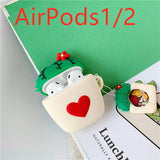 Cactus AirPods Case Cover - Silicone Protective Flip Case Red AirPods1 2 AirPods Cases & Covers - Tophatter Daily Deals