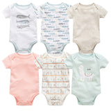 6-piece baby jumpsuit new short-sleeved baby clothes Combination 8 0 - Tophatter Daily Deals