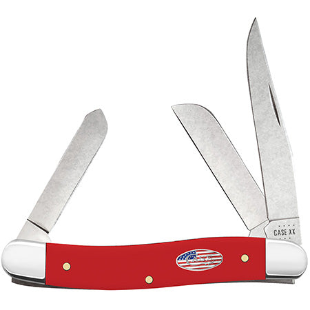 Case Medium Stockman - Smooth Red Synthetic - American Workman - 73931 Traditional Knives - Tophatter Daily Deals