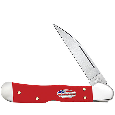 Case Copperlock - American Workman - Red Synthetic - Carbon Steel - 73935 Traditional Knives - Tophatter Daily Deals