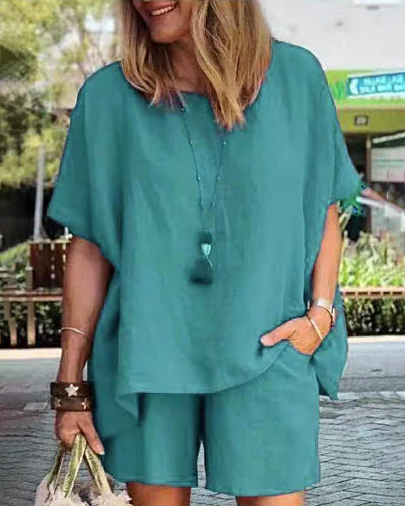 Two Piece Shorts Sets Dark Green Two Pieces Sets - Tophatter Daily Deals