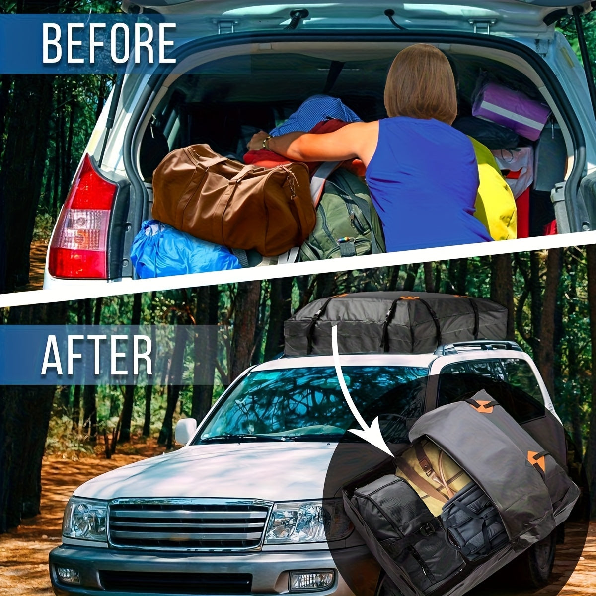 Roof Cargo Bag Waterproof Storage Box Motor Vehicle Frame & Body Parts - Tophatter Daily Deals