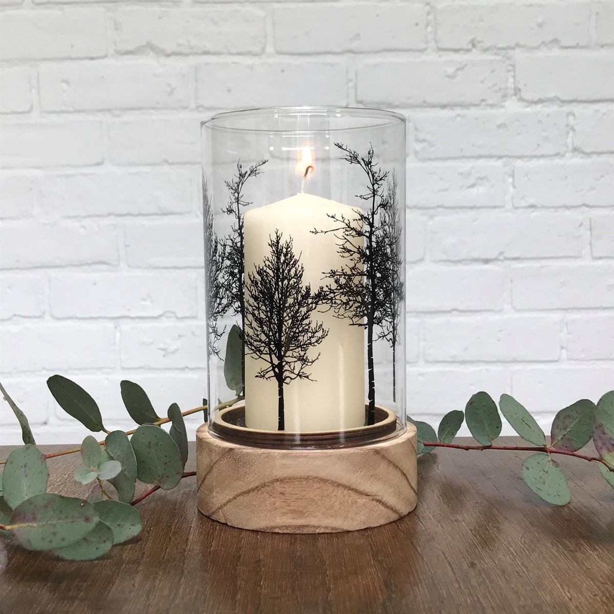 Beautiful Tree Glass Wood Candle Tealight Holder Candle Holder - Tophatter Daily Deals