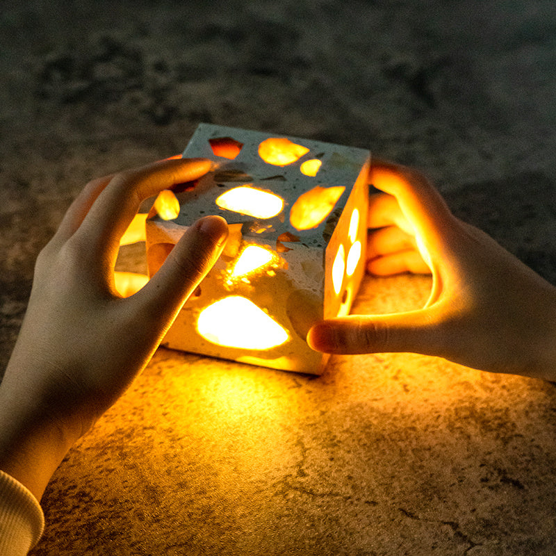 Terrazzo Cube Lamp 0 - Tophatter Daily Deals