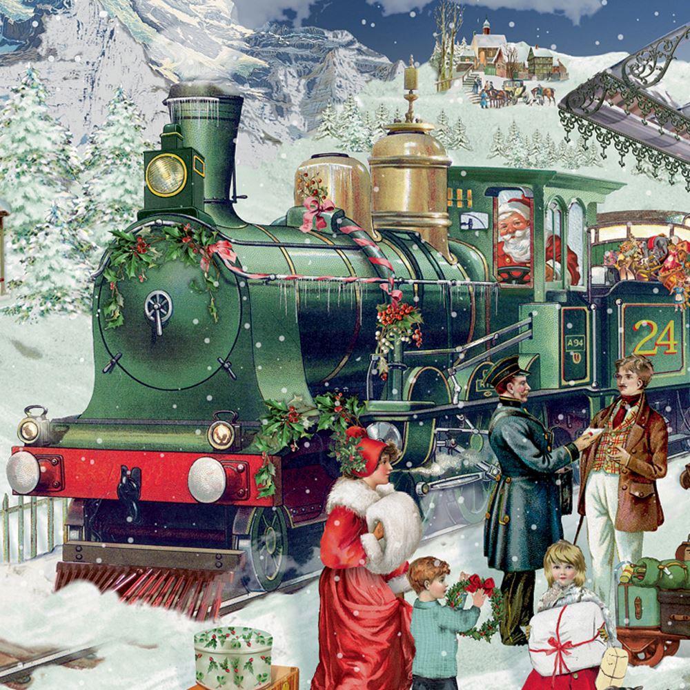 Christmas Advent Calendar Santa's Express | Christmas Train Advent Calendar Traditional Advent Calendar | The Christmas Railway Picture Advent Calendar Paper Advent Calendar Advent Calendar - Tophatter Daily Deals