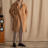 Warm Mens Mid-Length Coat - Drop Shoulder, Wool, Winter Light Camel 3D Changing Face Moving Picture Frame - Tophatter Daily Deals