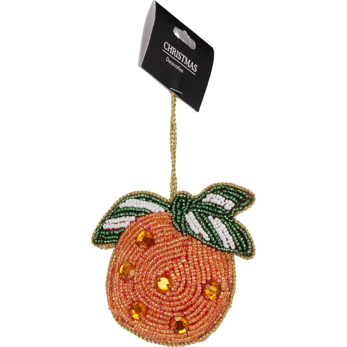 Orange Beaded Christmas Tree Bauble | Colourful Fruit-shaped Tree Ornaments Baubles - Tophatter Daily Deals