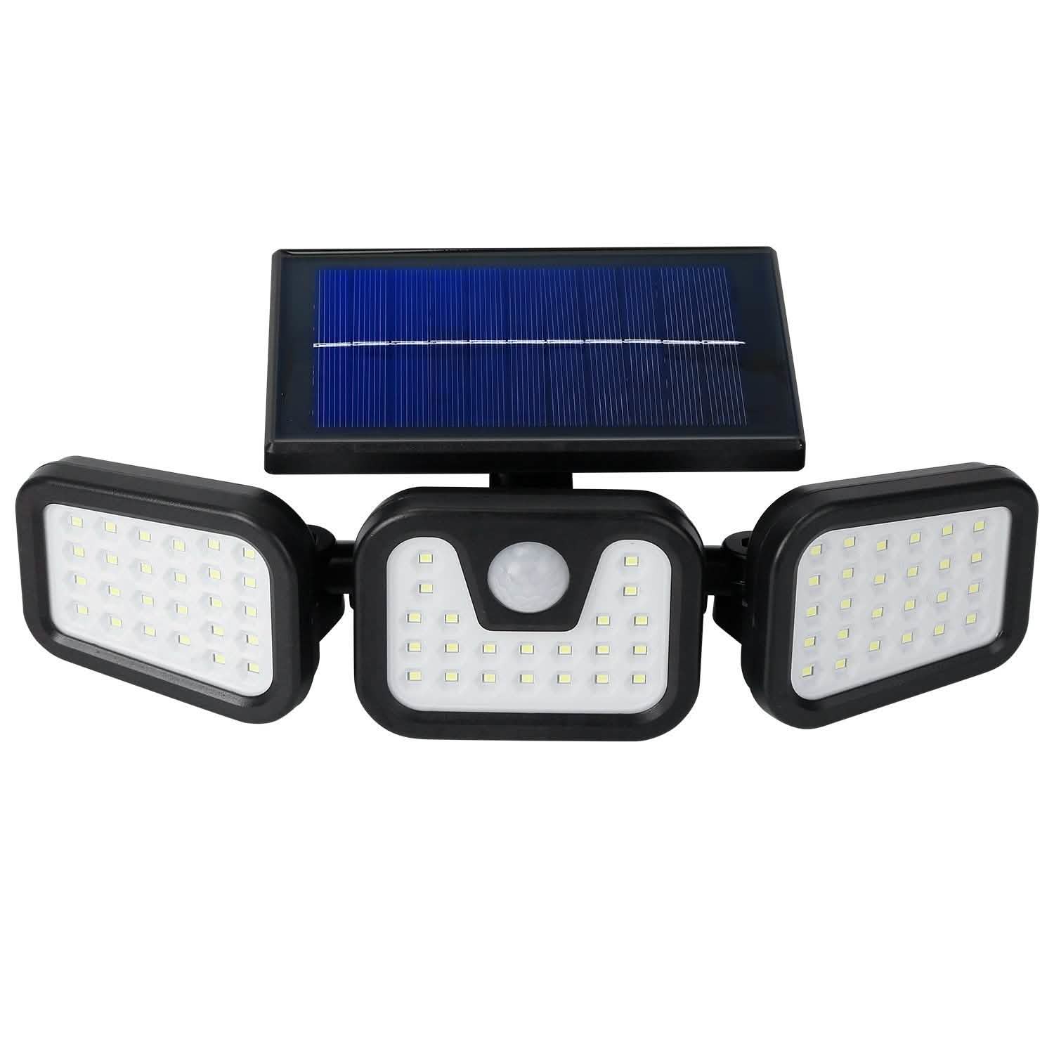 74 LEDs 3 Adjustable Solar Head Motion Sensor Flood Light Outdoor Lighting - Tophatter Daily Deals