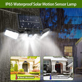 74 LEDs 3 Adjustable Solar Head Motion Sensor Flood Light Outdoor Lighting - Tophatter Daily Deals