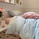 All Cotton Washed Cotton Four-piece Set Soft Comfortable Bow Bedding 0 - Tophatter Daily Deals