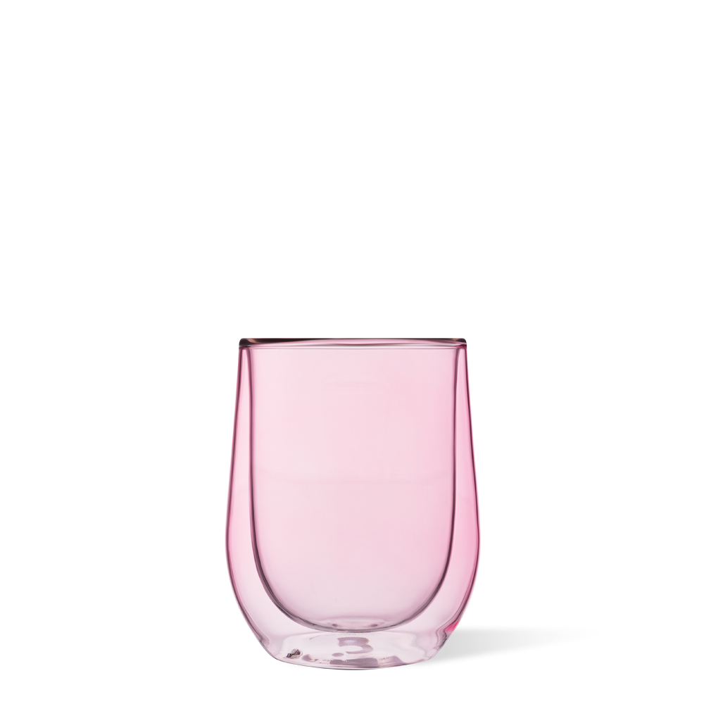 Stemless Glass Set (2) by CORKCICLE. Blush 12oz Barware - Tophatter Daily Deals