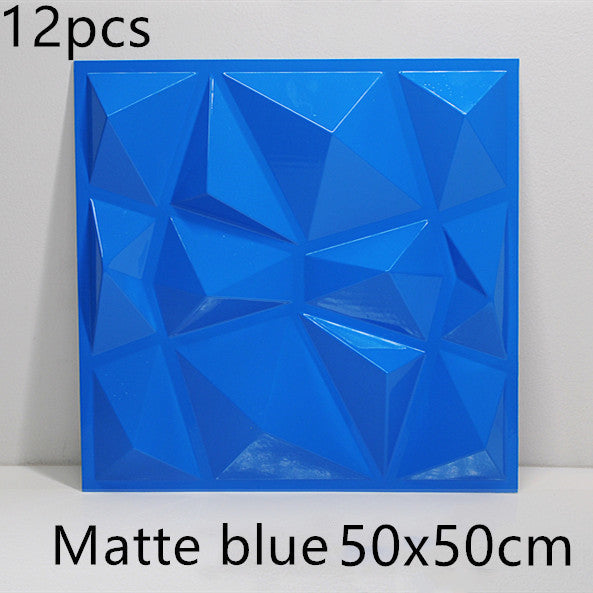 3D solid background wall panel Matte blue12pc 50X50 0 - Tophatter Daily Deals