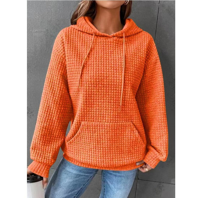 Soft Cozy Women’s Hoodie Sweater - Waffle Knit Layering Orange 3D Changing Face Moving Picture Frame - Tophatter Daily Deals
