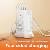 14-in-1 Power Strip Tower with 4 USB Ports & 9 AC Outlets, 10ft Extension Cable, Adjustable 3-Color Night Light Electronics - Tophatter Daily Deals