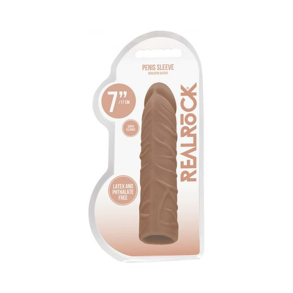 Real Rock Penis Extender - 7" - 17.5 Cm - Mocha - Tophatter Daily Deals