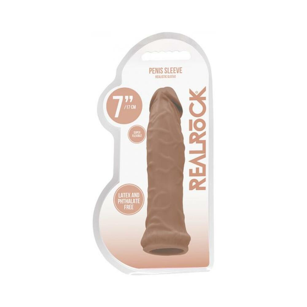 Real Rock Penis Extender - 7" - 17 Cm - Mocha - Tophatter Daily Deals