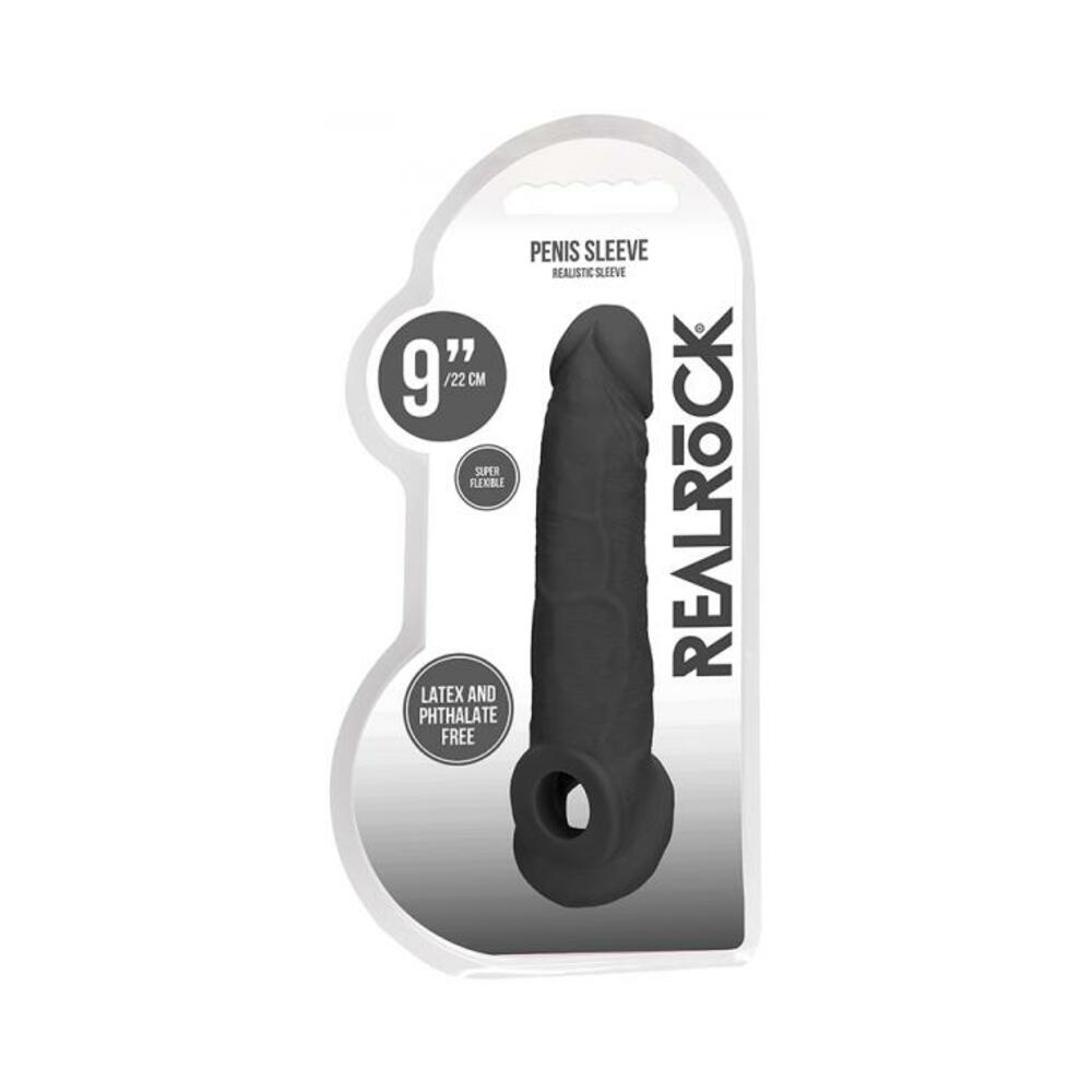 Real Rock Penis Extender With Rings - 9" - 22 Cm - Chocolate - Tophatter Daily Deals