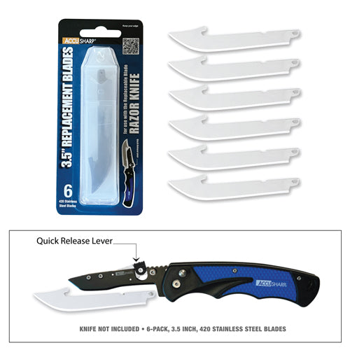 ACCUSHARP 3.5" REPLACEMENT RAZOR BLADES - 6'S - Tophatter's Army Deals KNIVES - Tophatter Daily Deals