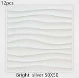 3D solid background wall panel Bright silverB12pc 50X50 0 - Tophatter Daily Deals