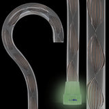 Obsidian Helix Cane: Sophisticated Black Twists, Clear Shaft Clear Lucite Walking Canes - Tophatter Daily Deals