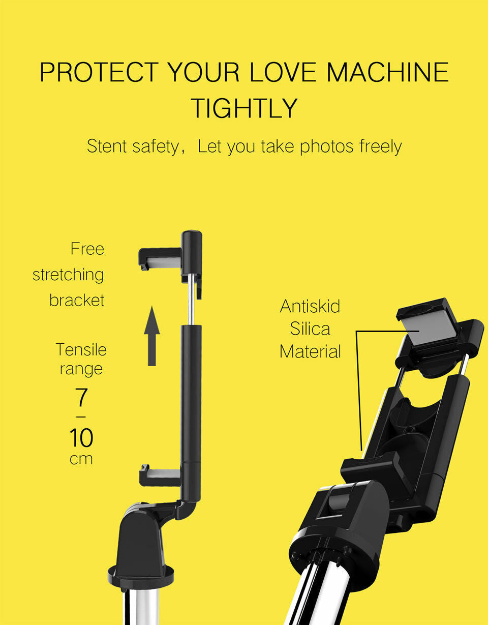 Bluetooth Selfie Tripod Telescopic Stick Remote Monopod Extendable Phone Stand Tripod Telescopic Stick Remote Monopod - Tophatter Daily Deals