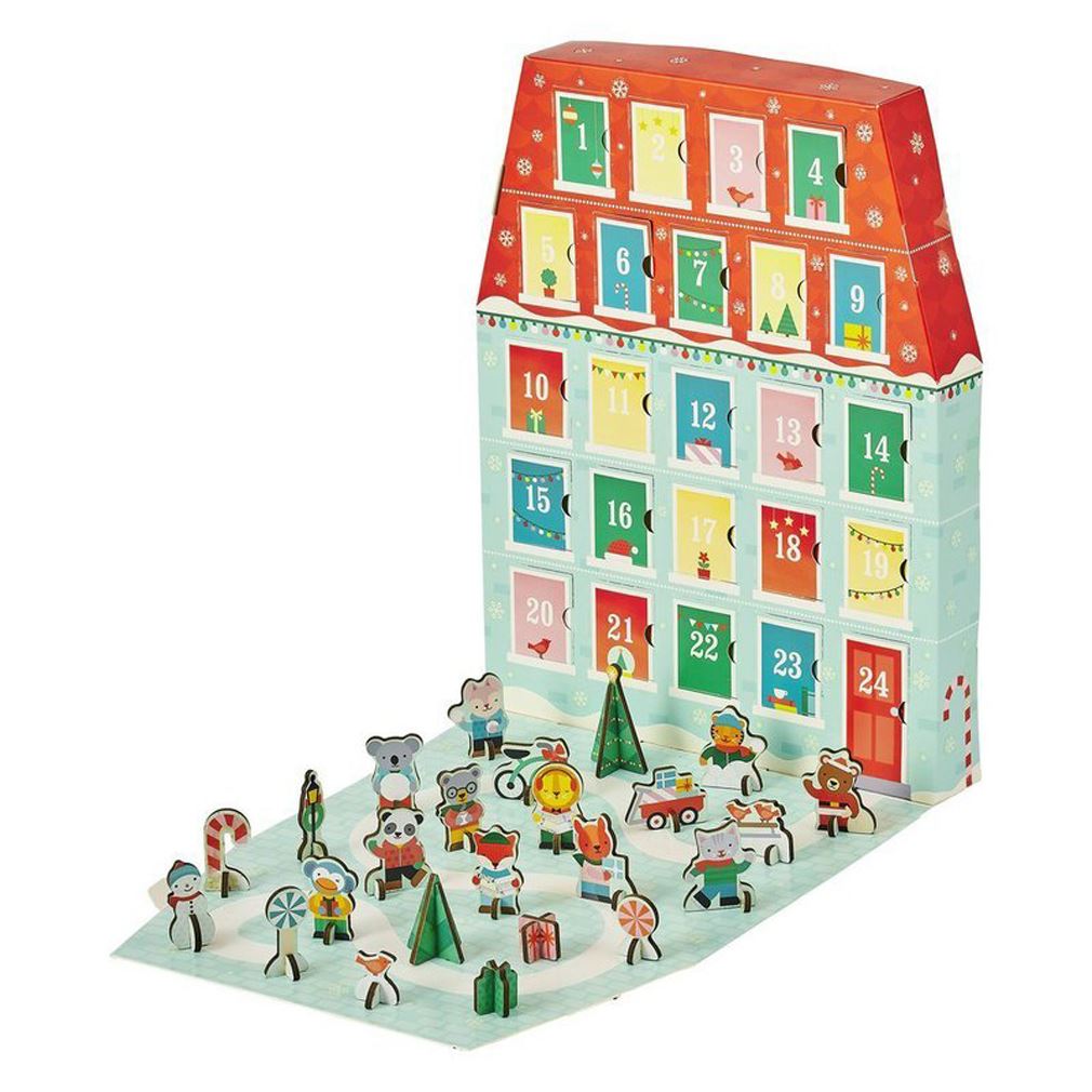Childrens Christmas Advent Calendar House | Kids 3D Pop-Up Playset with Figures Advent Calendar - Tophatter Daily Deals
