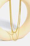 Stainless Steel 18K Gold-Plated Triple Layer Necklace Necklaces - Tophatter Daily Deals