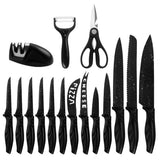 A Full Set Of Kitchen Knives 17 Stainless Steel Knives 0 - Tophatter Daily Deals