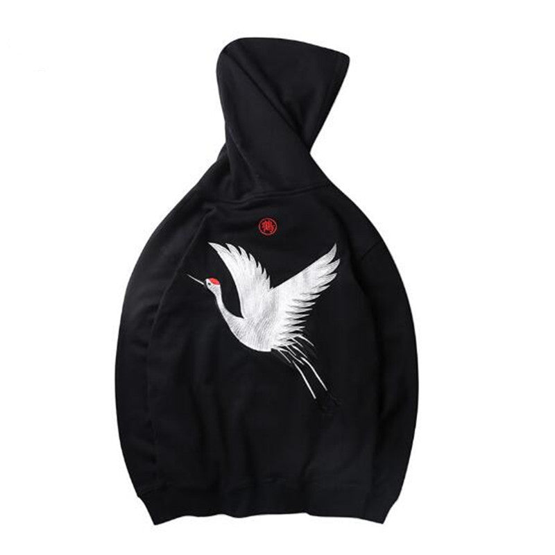 Oversized relaxed hoodie - embroidered crane, cotton blend 3D Changing Face Moving Picture Frame - Tophatter Daily Deals
