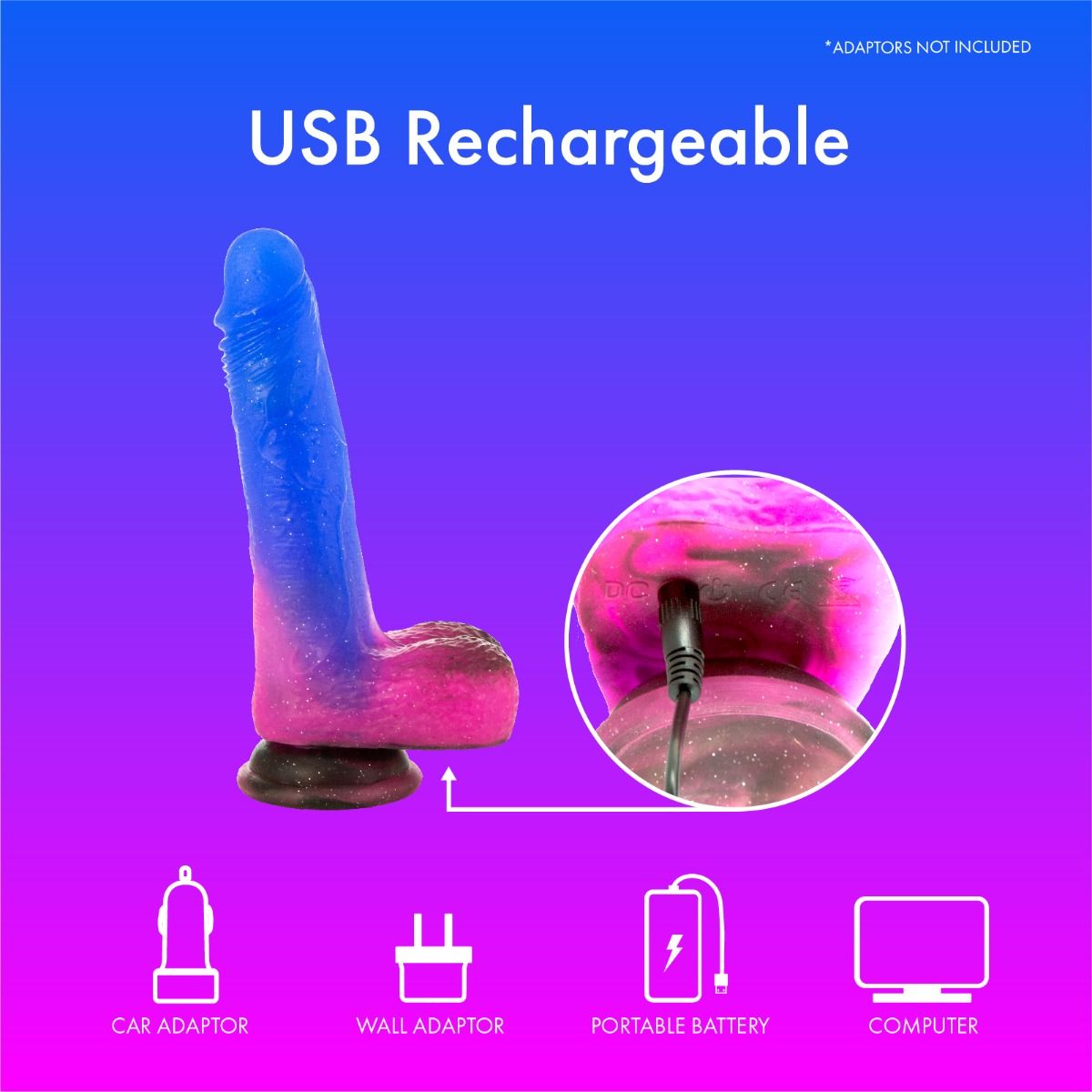 BMS PL Vibrating & Rotating Cosmic Dildo 7" with Remote Realistic Vibrating Dildo - Tophatter Daily Deals