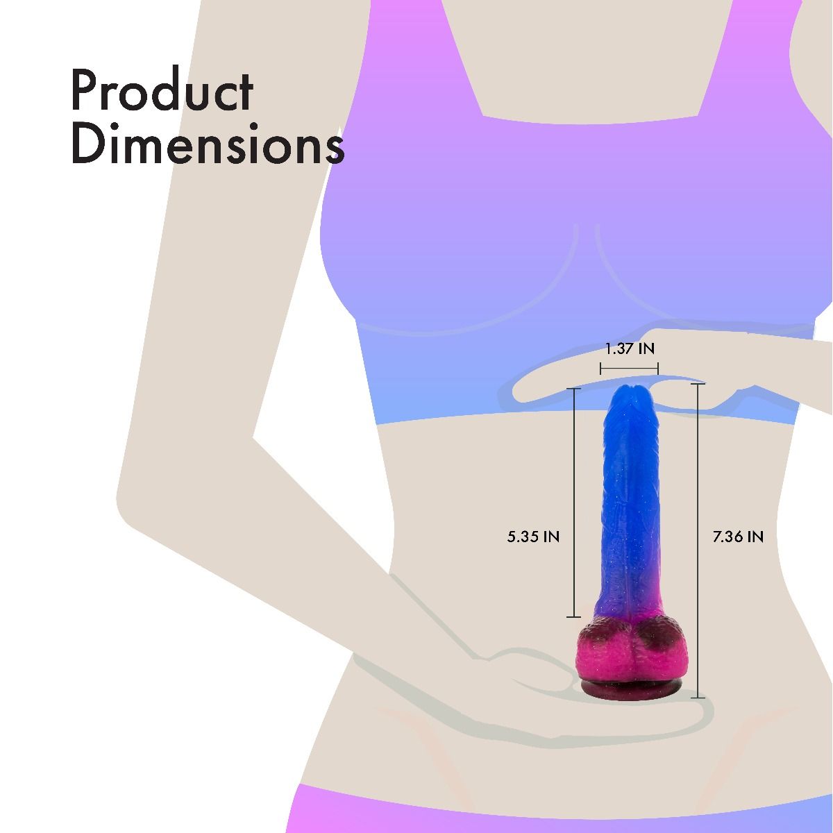 BMS PL Vibrating & Rotating Cosmic Dildo 7" with Remote Realistic Vibrating Dildo - Tophatter Daily Deals