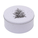 White Round Christmas Storage Tin | Festive Cookie Tin Fairy Cake Baking Tin Tin - Tophatter Daily Deals