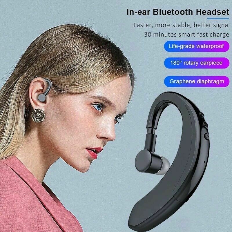 Bluetooth 5.0 Earpiece Driving Trucker Wireless Headset Earbuds Noise Cancelling 5 - Tophatter Daily Deals