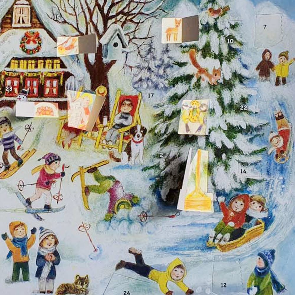 Ski Hut During Last Winter Vacation Traditional Christmas Paper Advent Calendar Advent Calendar - Tophatter Daily Deals