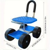 4-Wheel Rolling Garden Chair Swivel Seat Gardening Accessories - Tophatter Daily Deals