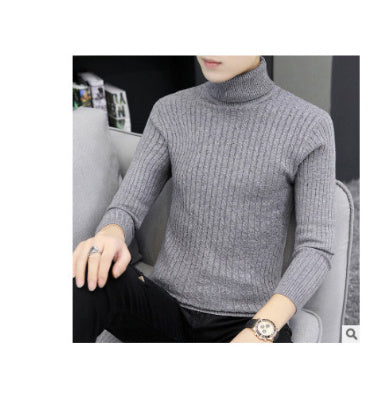 Fitted Men's Rollneck Sweater - Slim Cut, Cable Knit Winter Dark Grey 3D Changing Face Moving Picture Frame - Tophatter Daily Deals