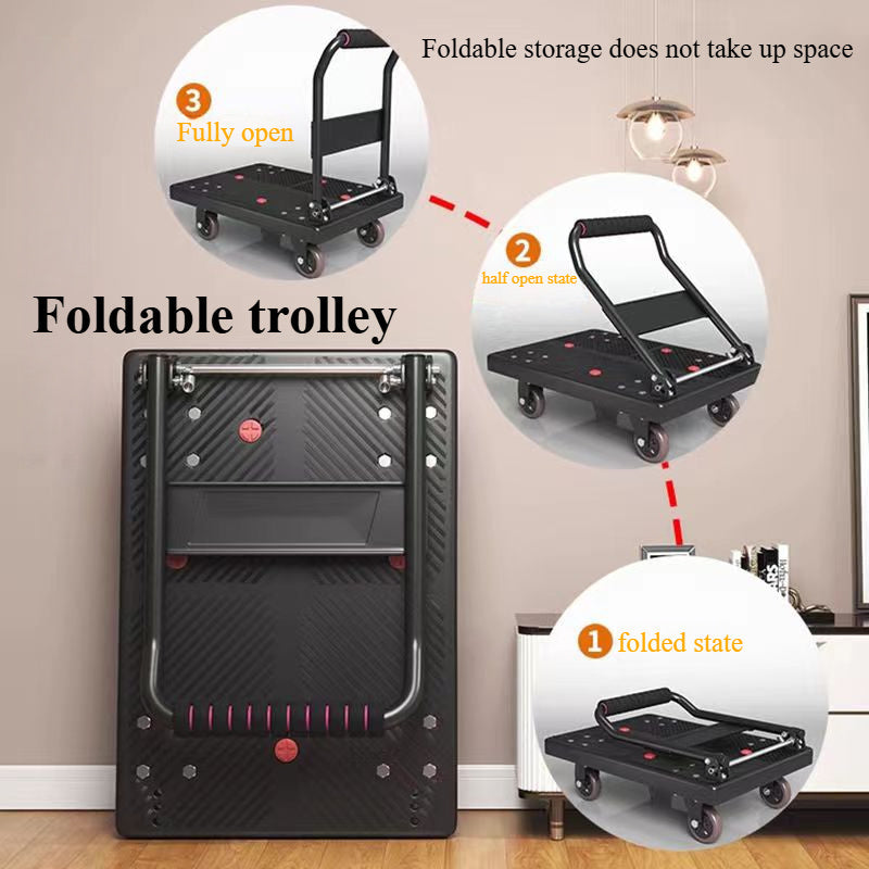 Hand Truck Folding Trolley Cart with Wheels Dollies & Hand Trucks - Tophatter Daily Deals
