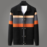 Soft Mens Cardigan Jacket - Relaxed Lapel, Polyester Casual Orange Red 3D Changing Face Moving Picture Frame - Tophatter Daily Deals