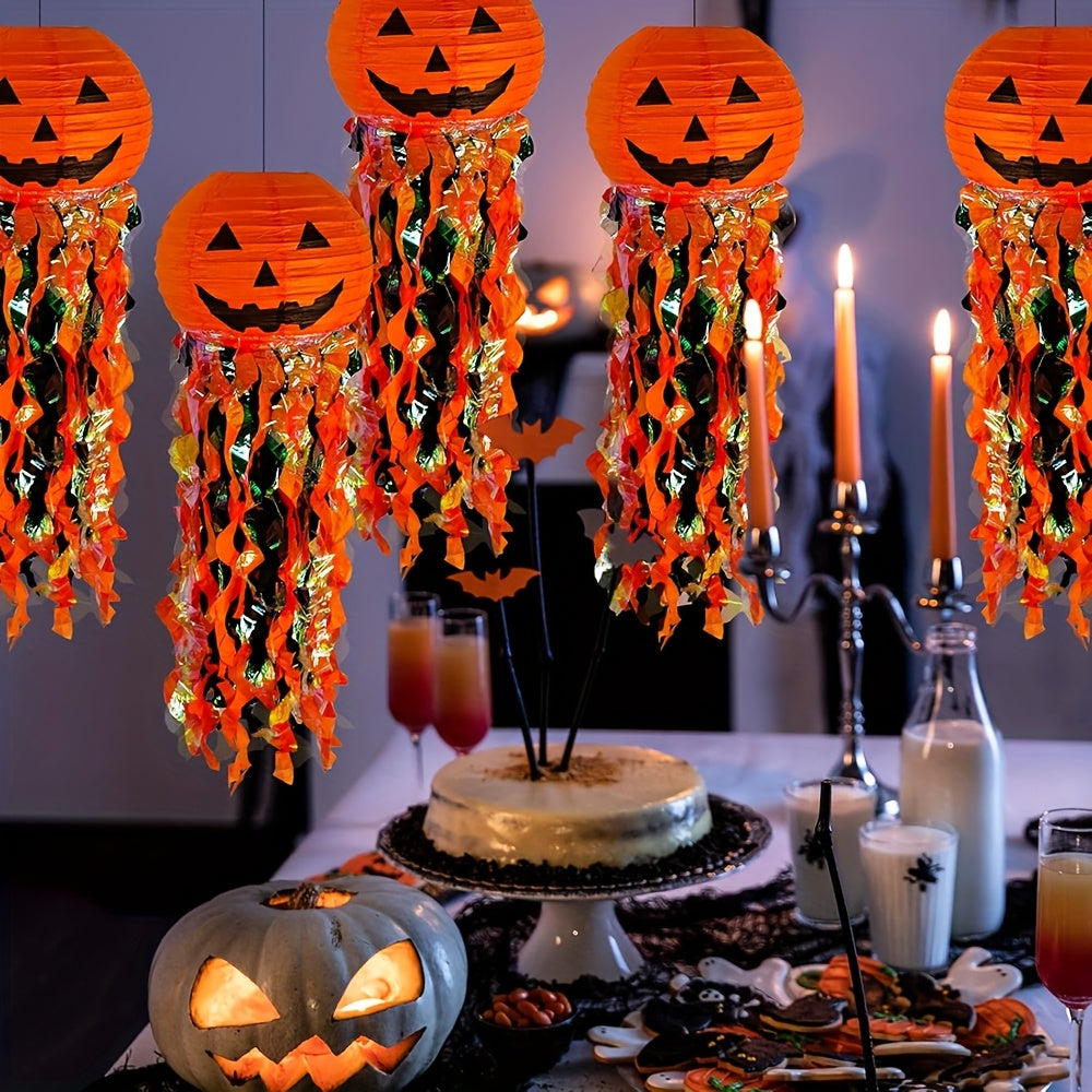 Halloween Pumpkin Paper Lanterns Party Decoration (5pcs) - Tophatter Daily Deals