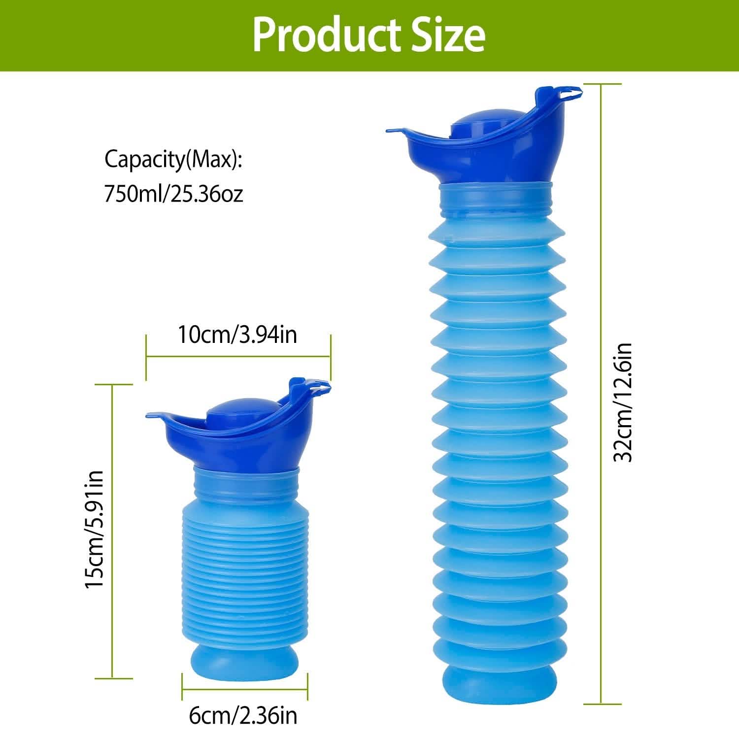 750ml Unisex Reusable Emergency Shrinkable Urinal Outdoor Recreation - Tophatter Daily Deals