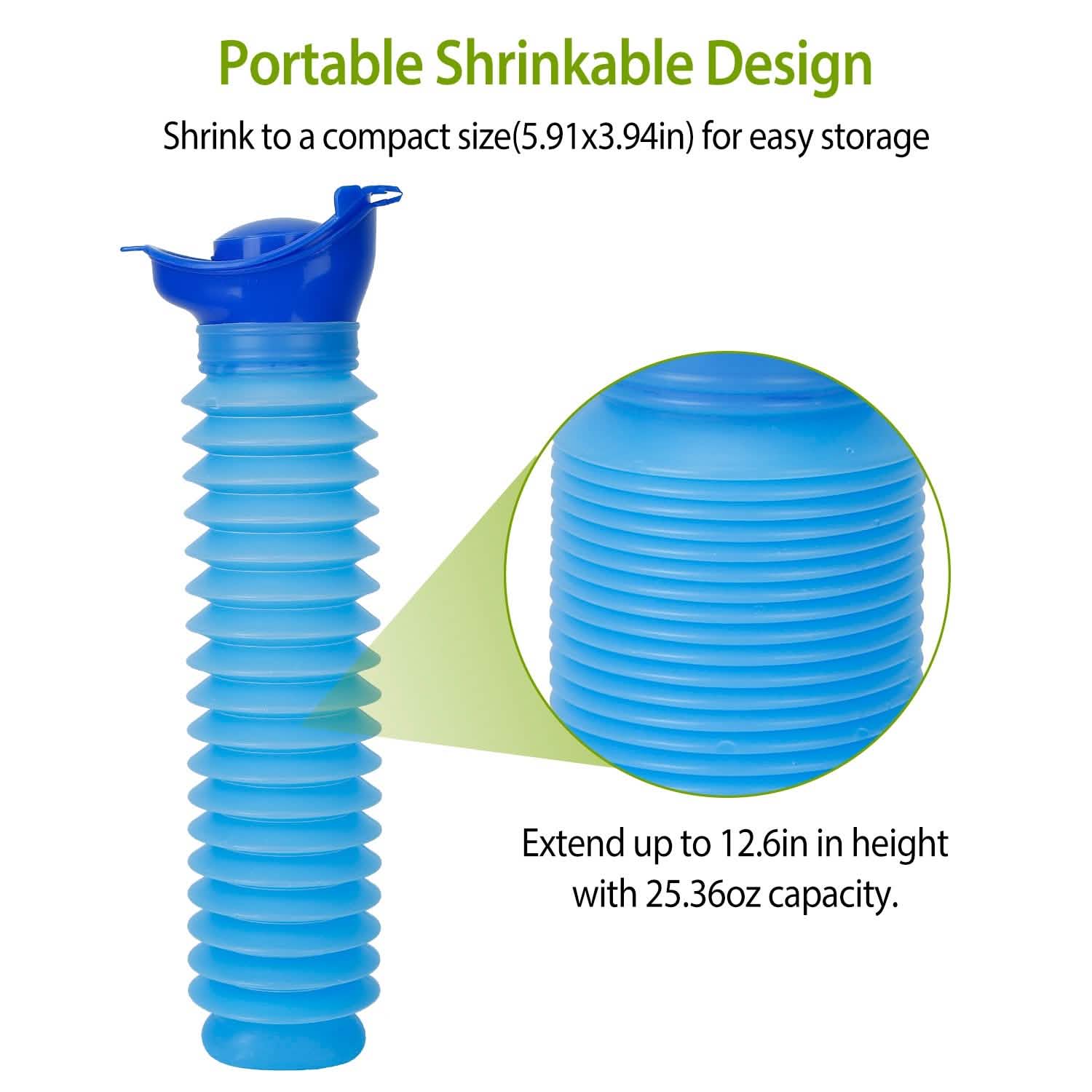 750ml Unisex Reusable Emergency Shrinkable Urinal Outdoor Recreation - Tophatter Daily Deals