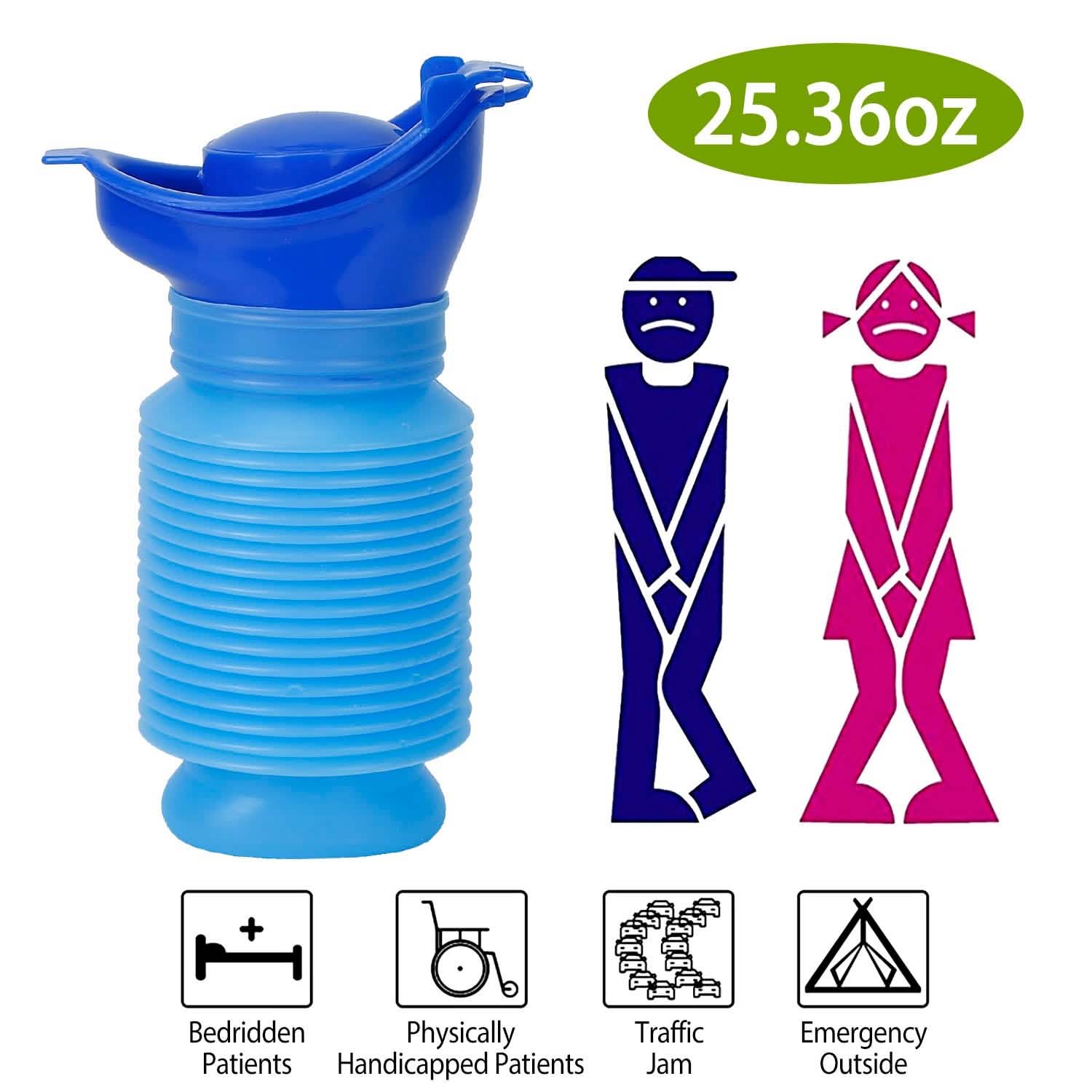 750ml Unisex Reusable Emergency Shrinkable Urinal Outdoor Recreation - Tophatter Daily Deals