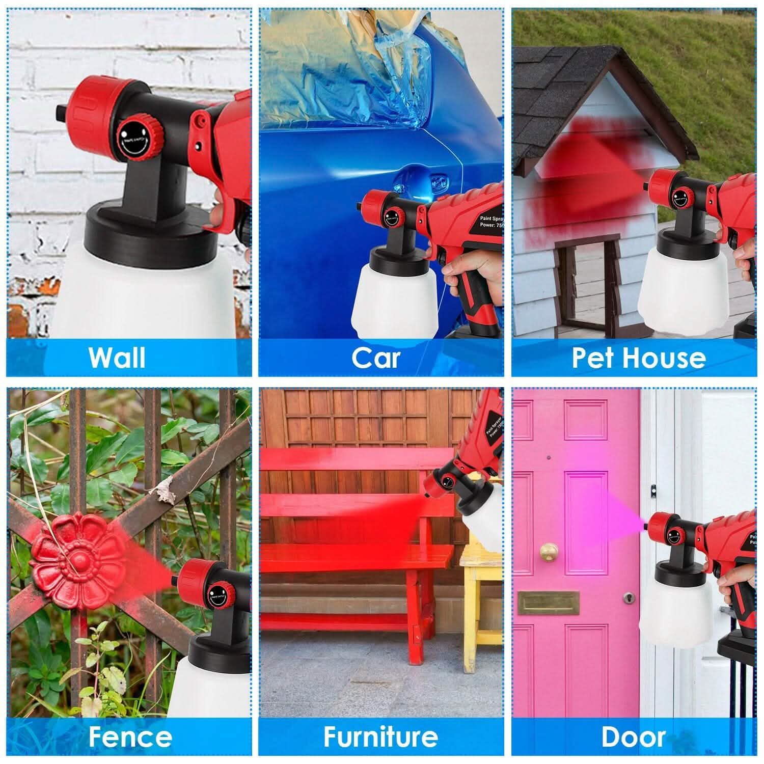 750W Electric Paint Sprayer Handheld with 3 Spray Patterns Home Improvement - Tophatter Daily Deals