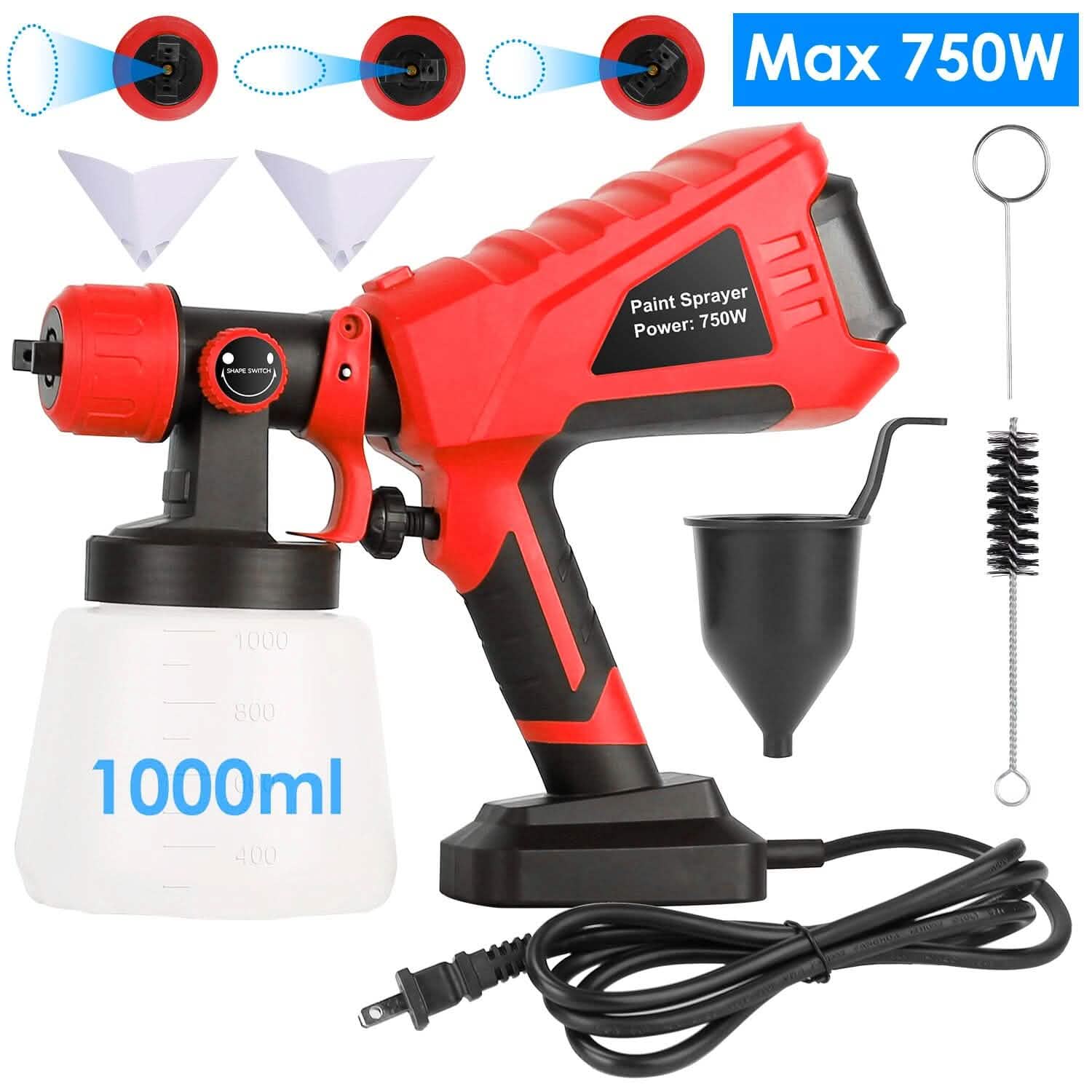 750W Electric Paint Sprayer Handheld with 3 Spray Patterns Home Improvement - Tophatter Daily Deals