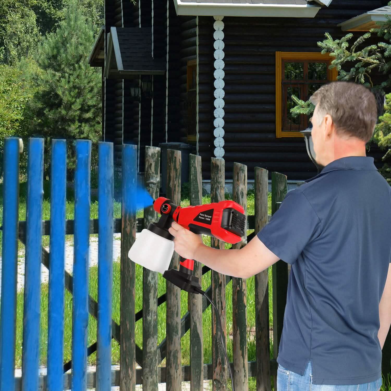 750W Electric Paint Sprayer Handheld with 3 Spray Patterns Home Improvement - Tophatter Daily Deals