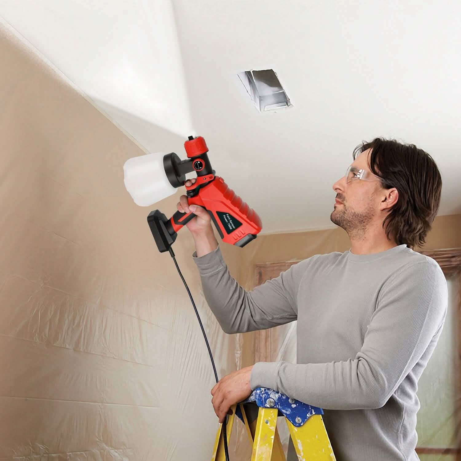 750W Electric Paint Sprayer Handheld with 3 Spray Patterns Home Improvement - Tophatter Daily Deals