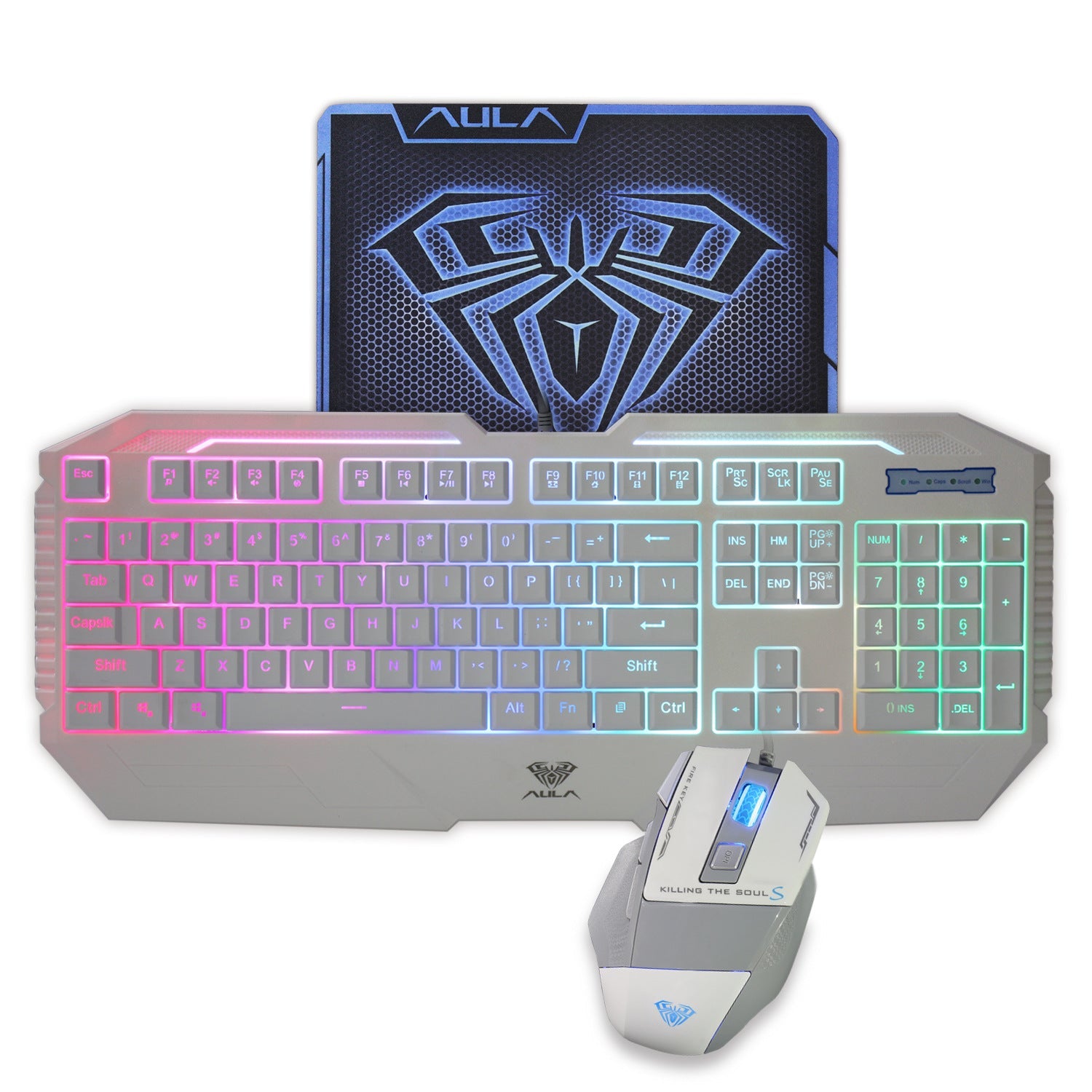 Backlit keyboard and mouse set White 0 - Tophatter Daily Deals