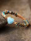 Heart Shape Beaded Bracelet Pastel Blue One Size Bracelets - Tophatter Daily Deals