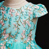 Autumn Girls Long Lace Applique Umbrella Princess Dress 0 - Tophatter Daily Deals